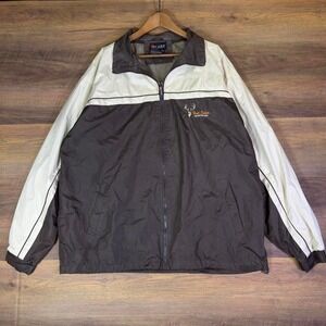 iEAST North Dakota Sportsman Windbreaker Jacket Men's XXL Brown Cream